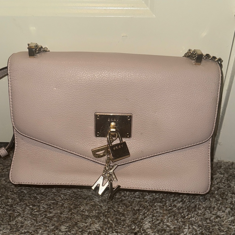 DKNY Blush Crossbody Bag with Chain Strap